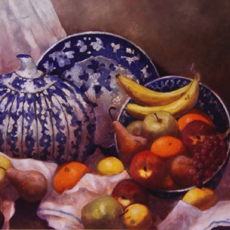 Blue Dishes with Fruit
24x30
SOLD - Collector in Missouri Blue Dishes with Fruit
24x30
SOLD - Collector in Missouri